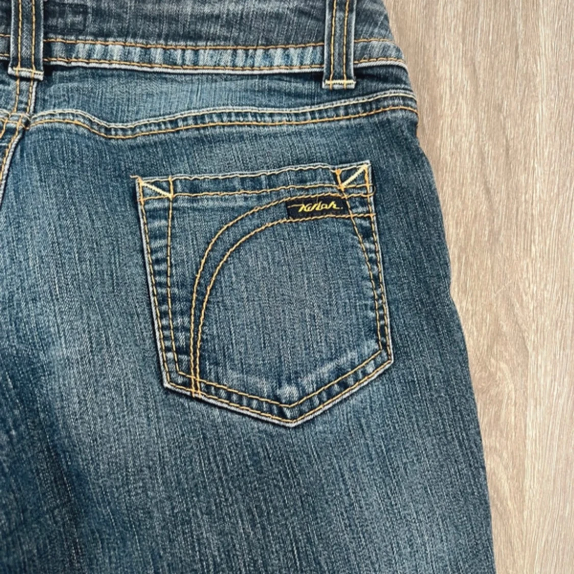 Blå lågmidjade bootcut jeans - 1