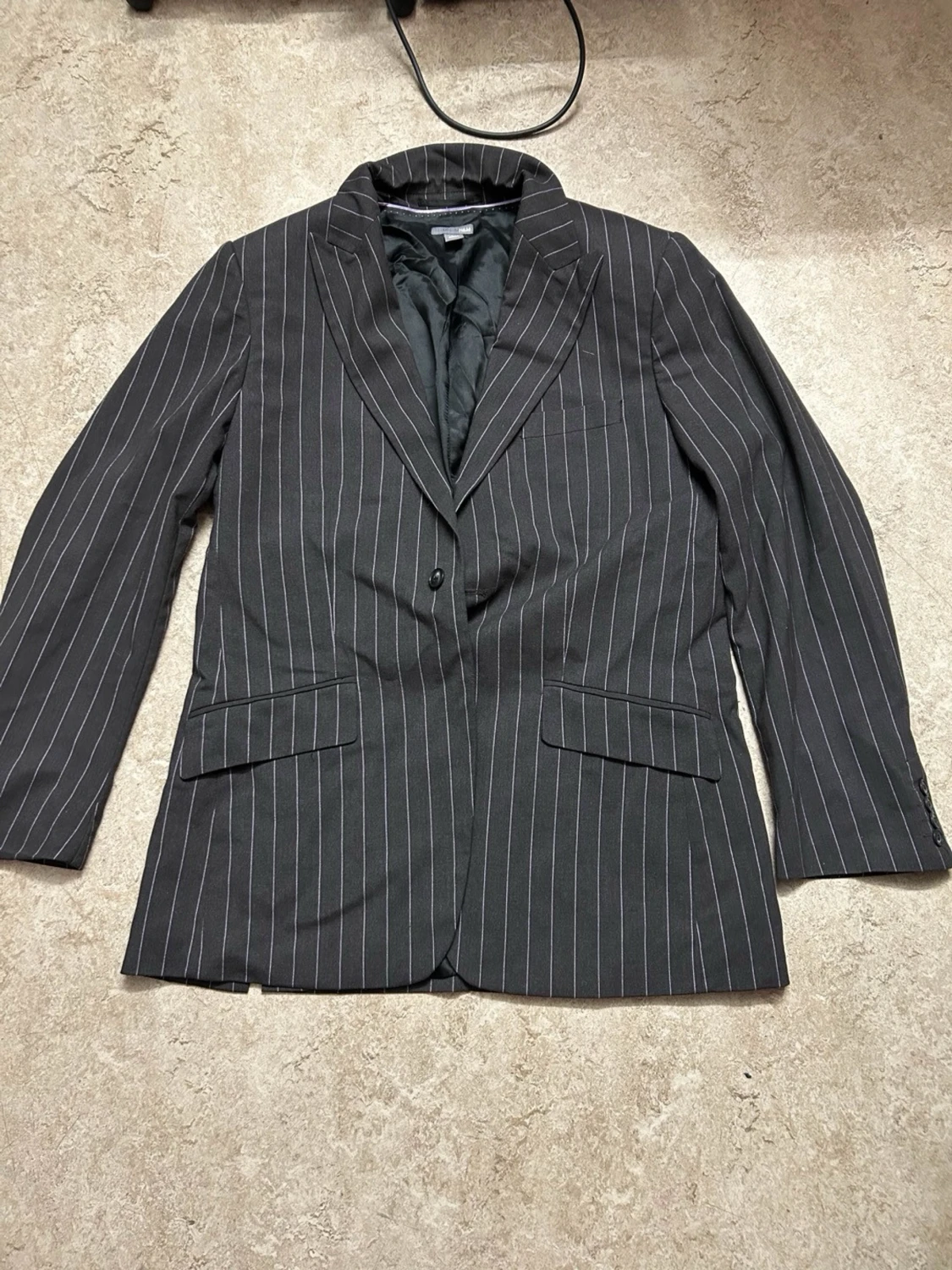 Randig svart kavaj från H&M - 1