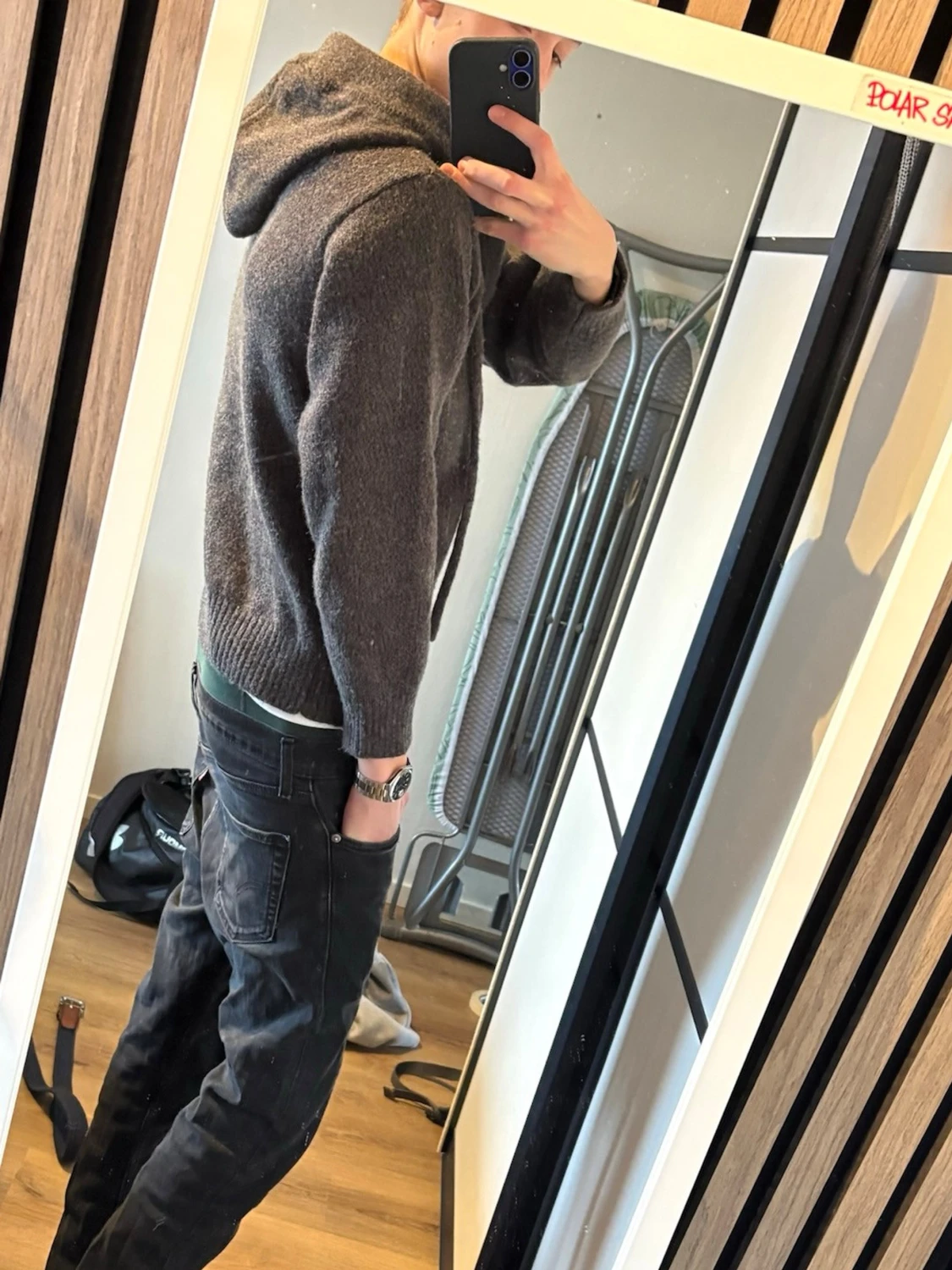 Stickad cardigan hoodie - 2