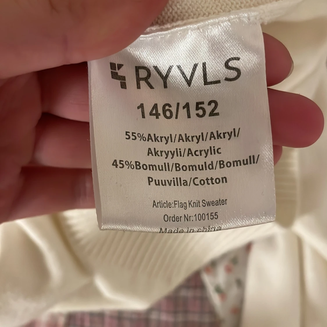 Vit stickad tröja med USA-flagga RYVLS - 3