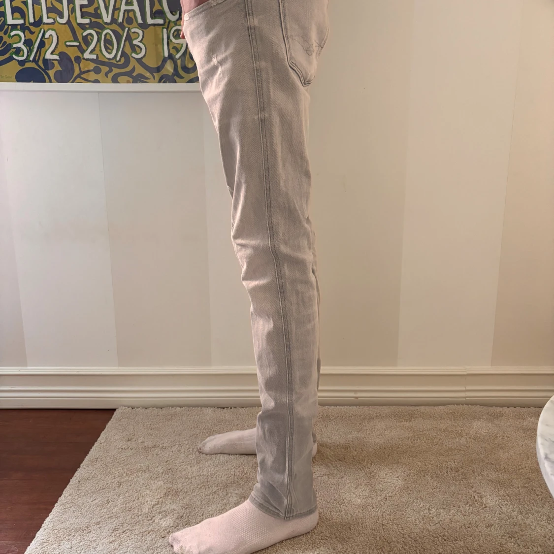 Ljusgrå Replay jeans slim fit - 1