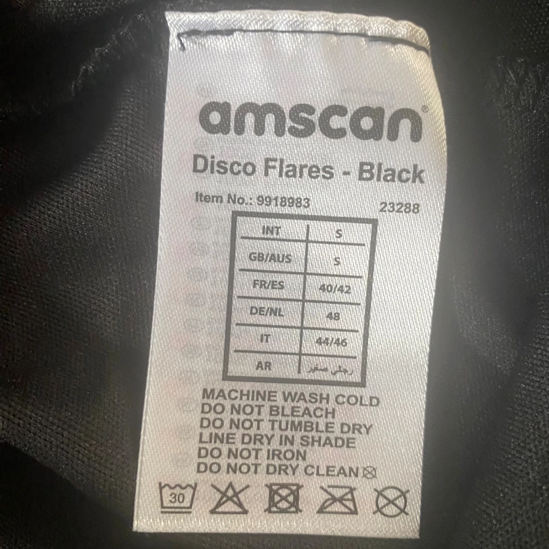 Svarta disco flares från Amscan - 2
