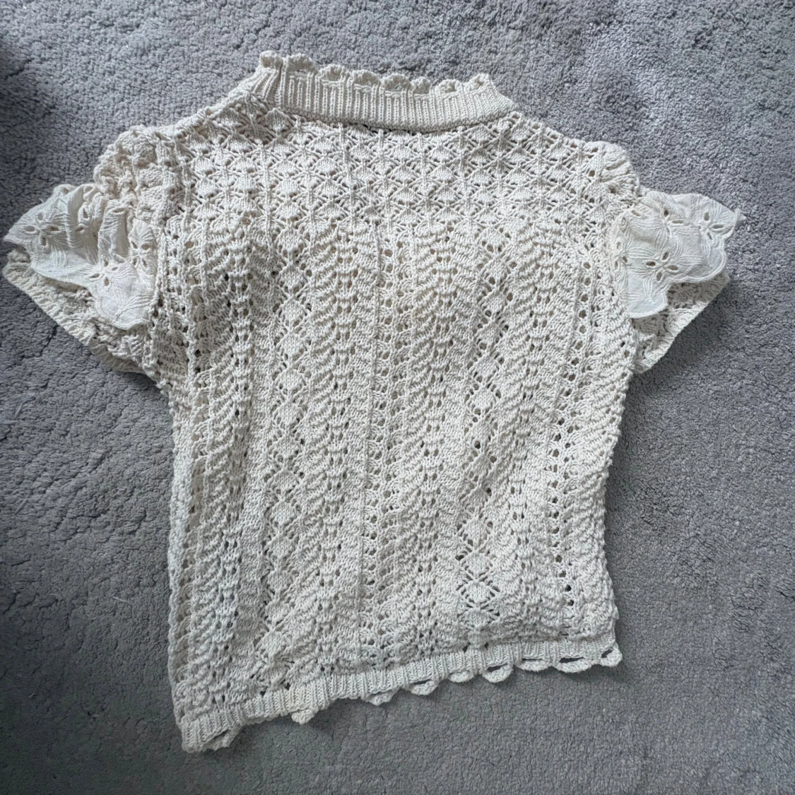 Beige stickad topp från zara - 1