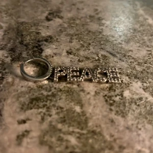 IOAKU örhänge  - Snyggt örhänge i silverfärg med ordet PEACE i glittriga stenar. 
