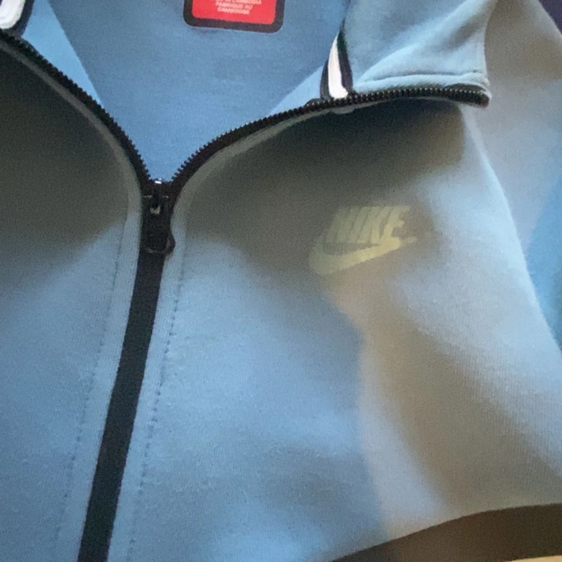 Nike blå och vit hoodiejacka XL - 1