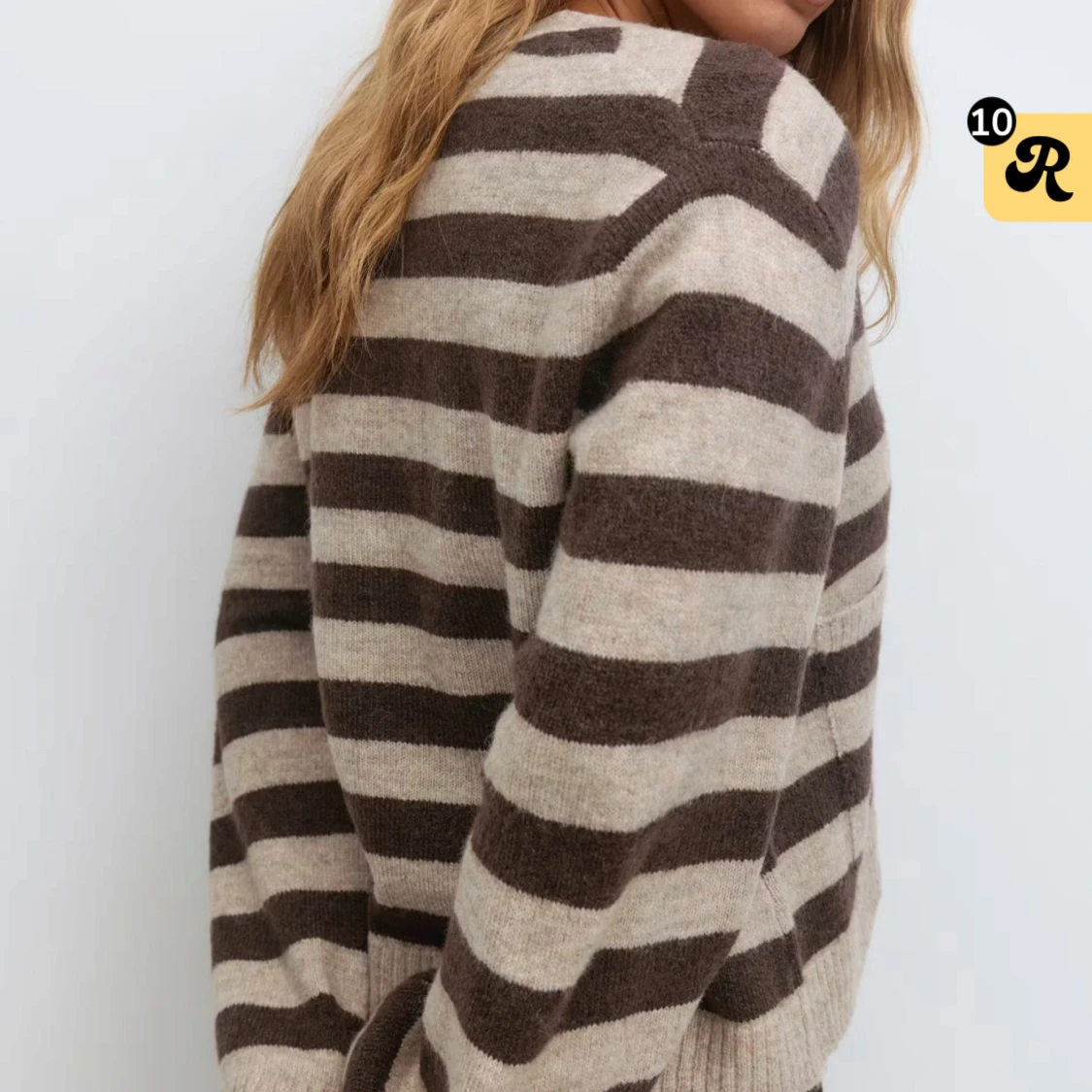 Randig stickad cardigan  - 1