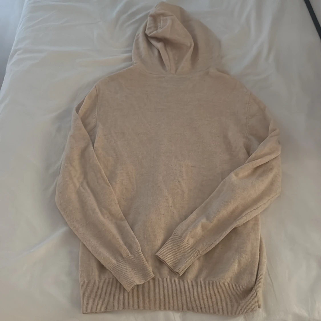 Beige hoodie med dragkedja kashmir  - 1