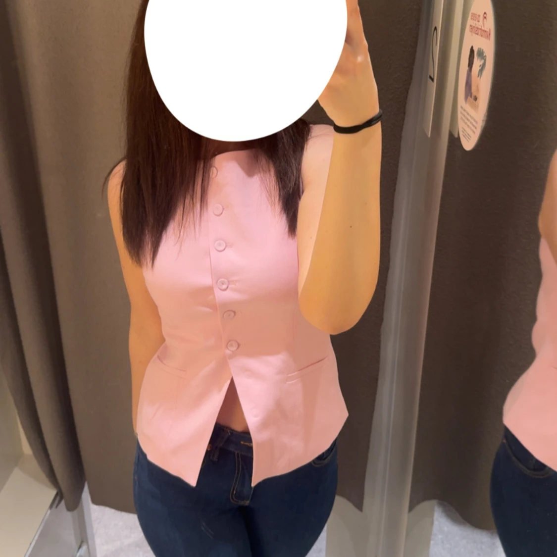 Ljusrosa väst med knappar - 1