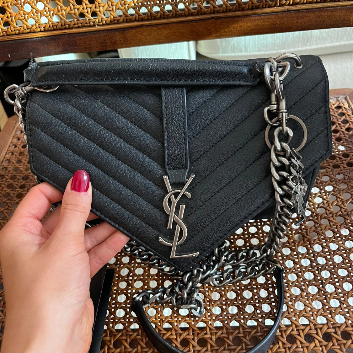 Svart quiltad axelväska från Saint Laurent YSL - 3