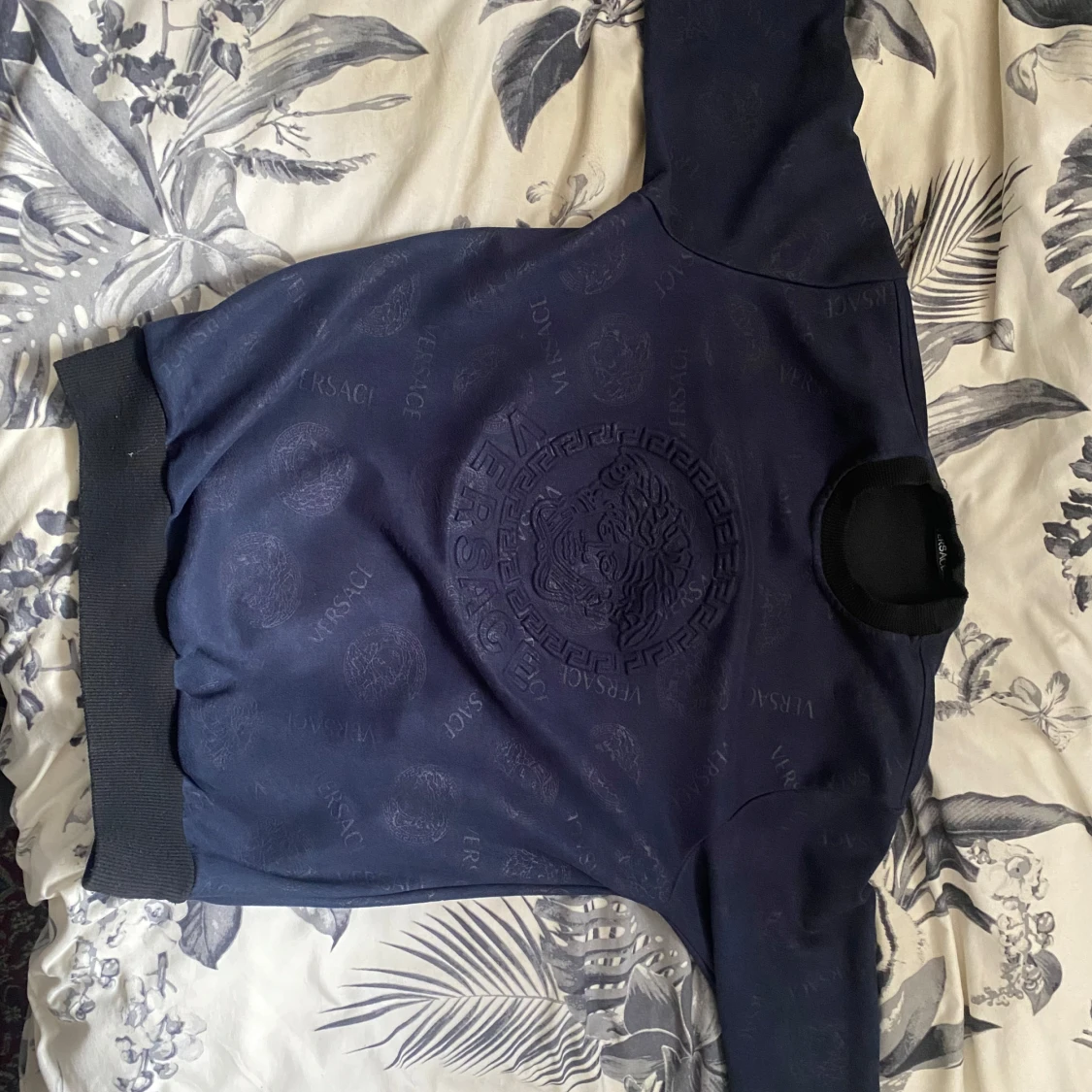 Mörkblå Versace sweatshirt med logga - 4