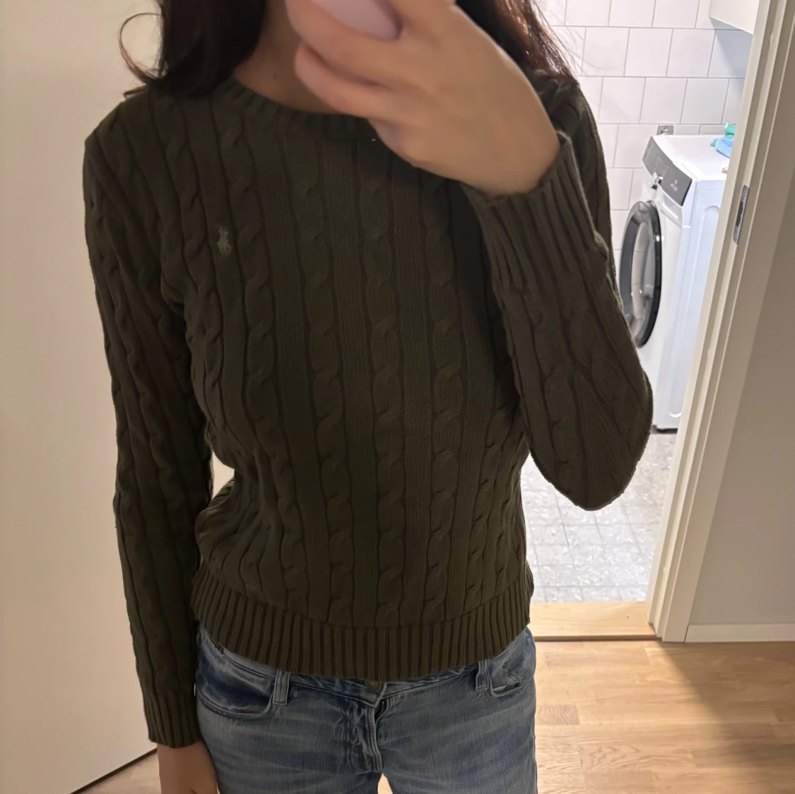 Olivgrön stickad tröja Polo Ralph Lauren - 1