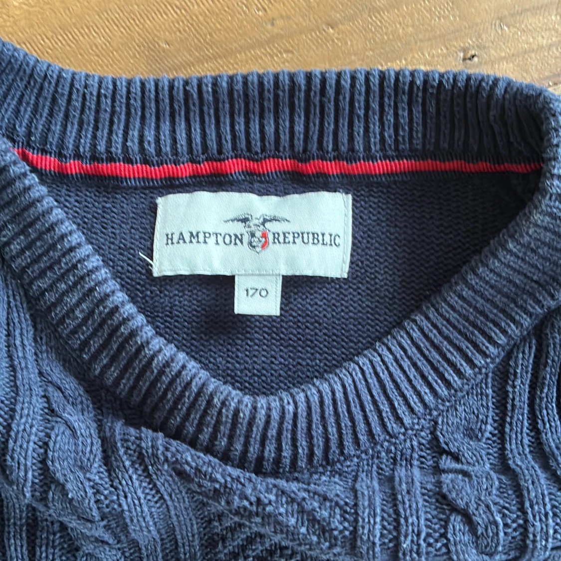 Mörkblå stickad tröja Hampton Republic - 2