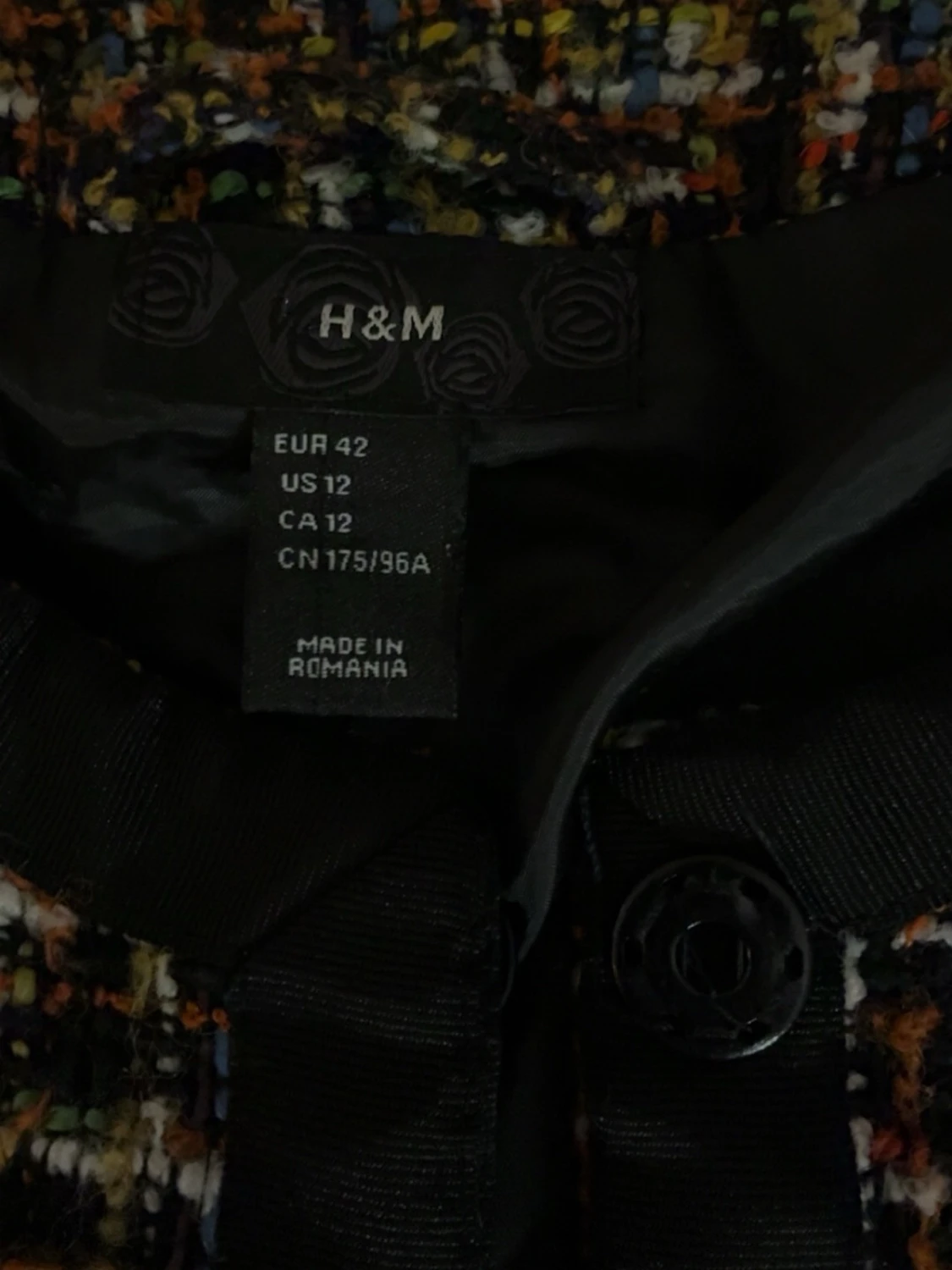 Rutig kavajjacka från H&M, strl 42 - 2