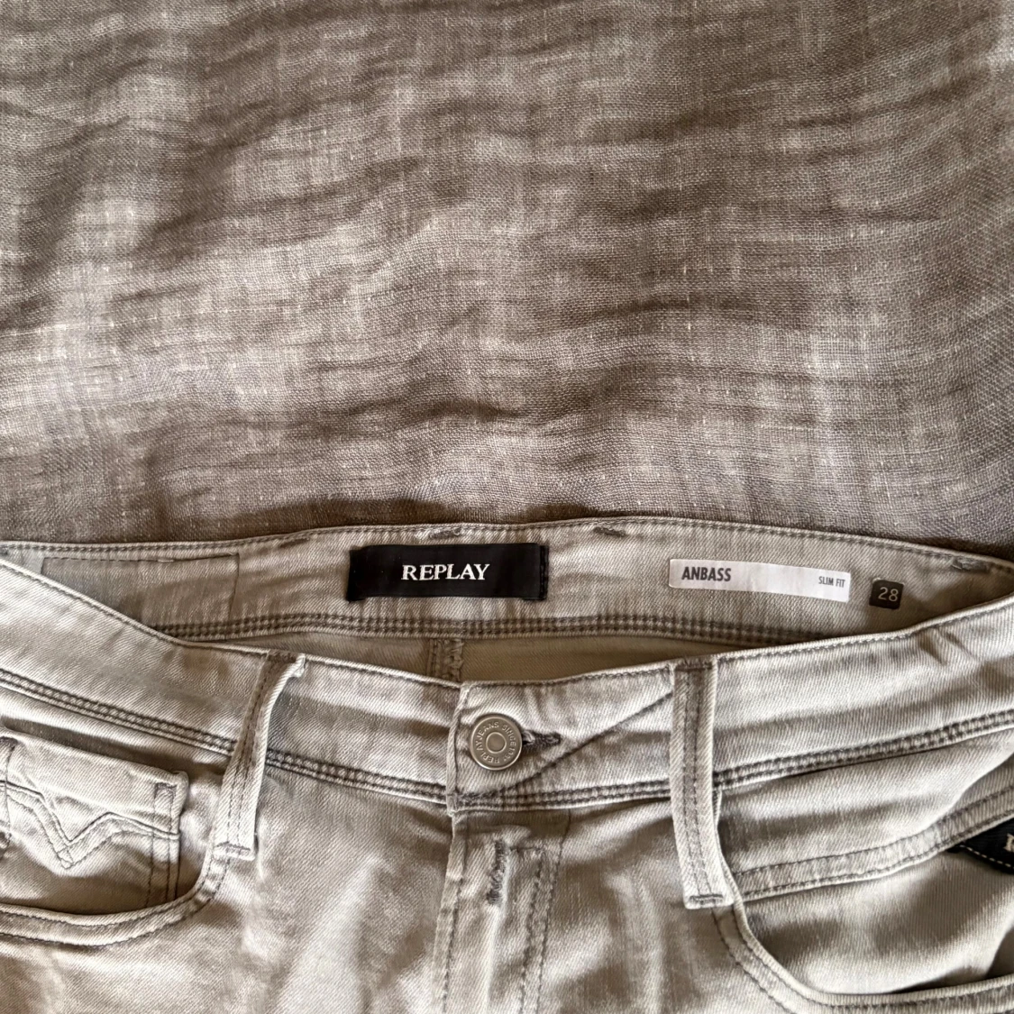 Replay ljusgrå slim jeans - 4