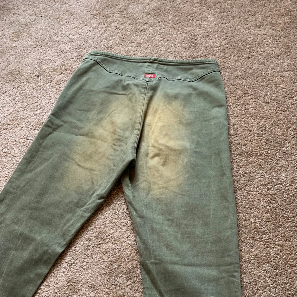 Vintage Miss Sixty khaki utsvängda jeans - 4