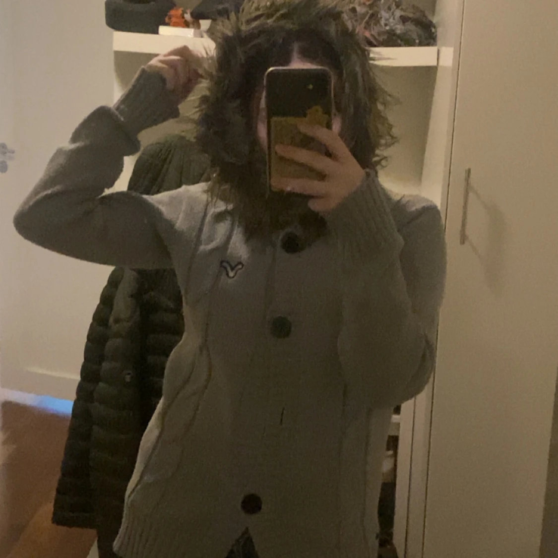 Kofta med fuskpäls  - 3