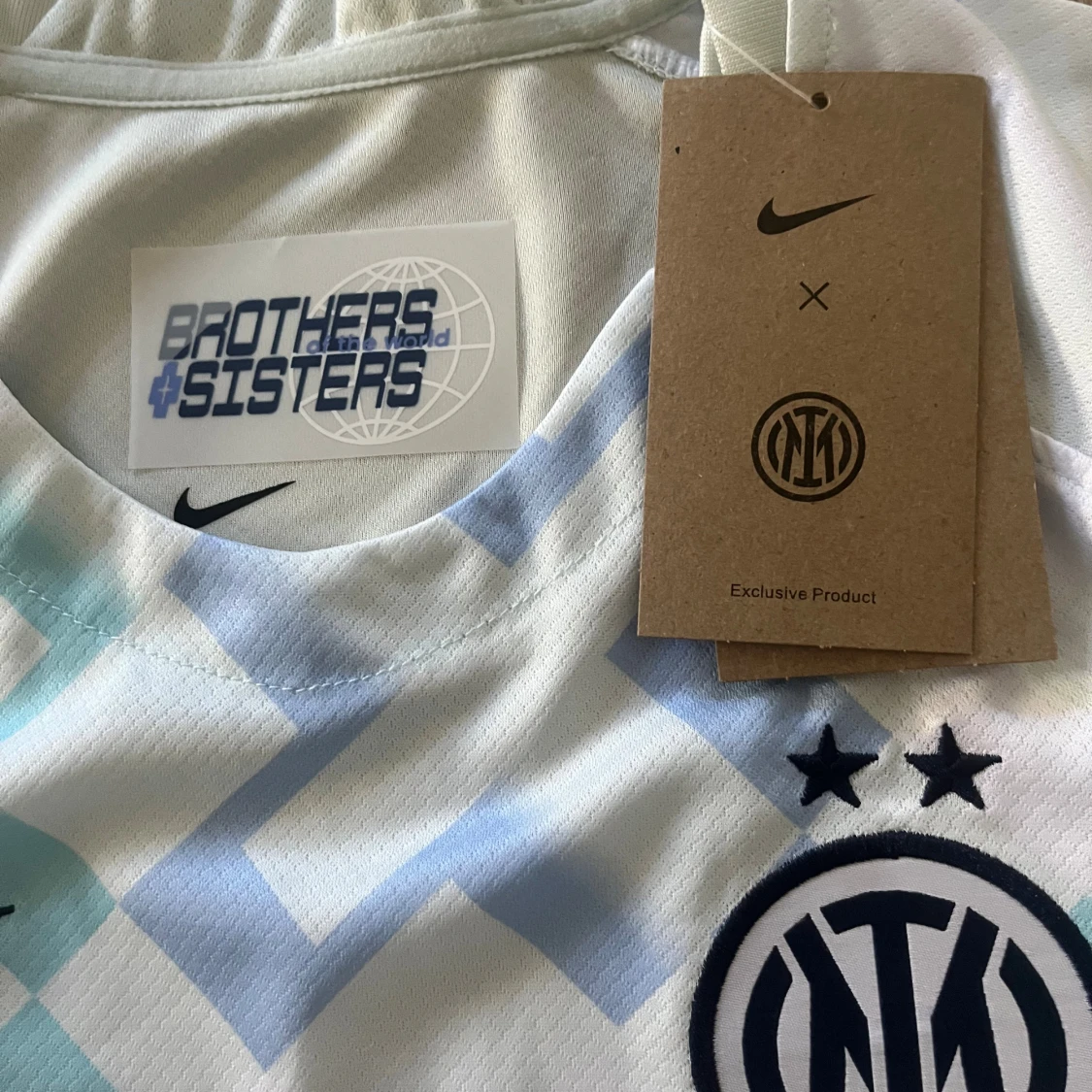 Inter Nike fotbollströja vit/blå - 3