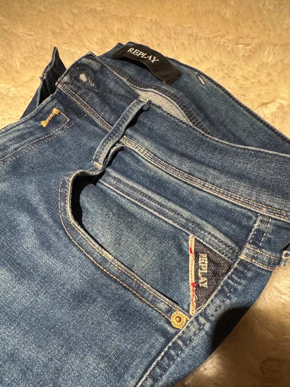 Blå Replay Anbass Hyperflex jeans - 1