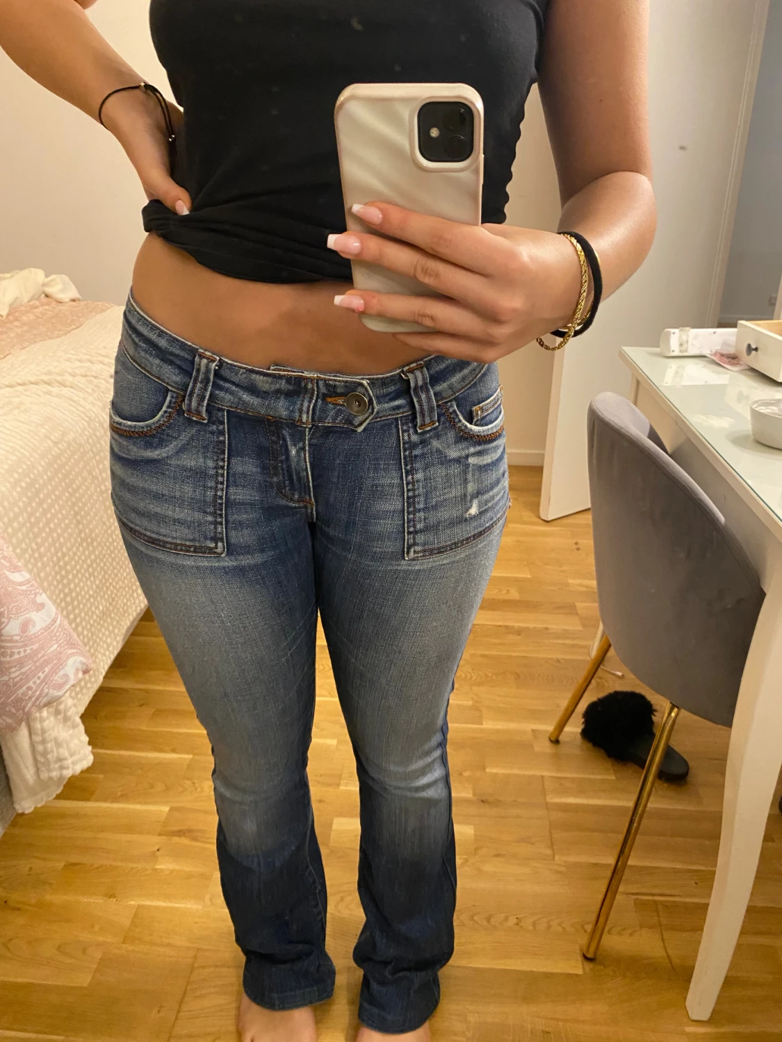 Blå bootcut jeans från only - 1