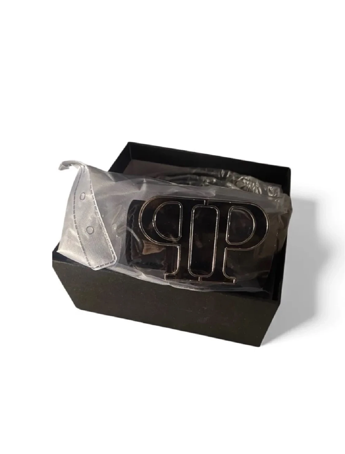 Philipp Plein svart bälte med PP-spänne - 1