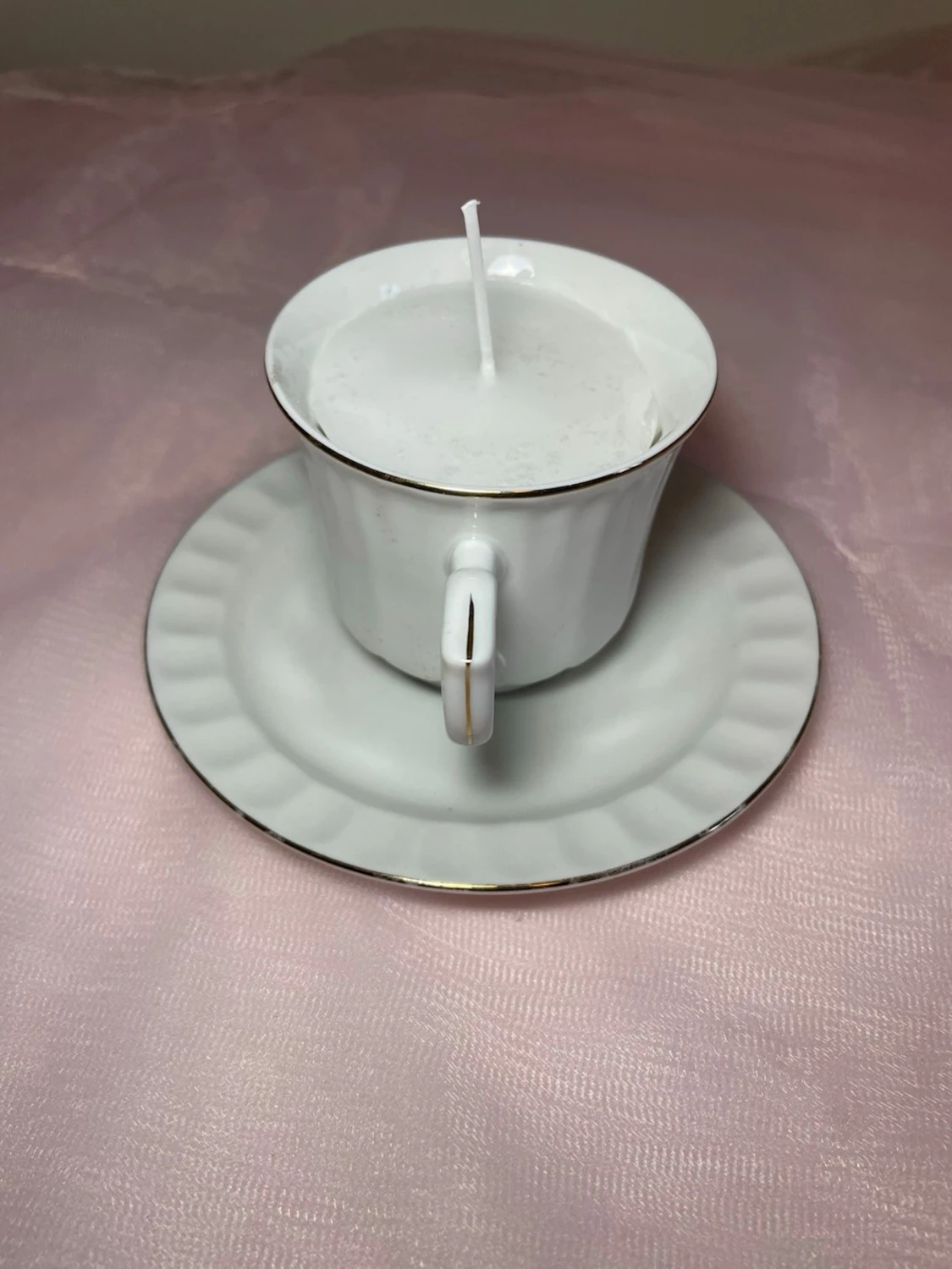 Doftljus i tekopp i en vit färg nr 1  - 3