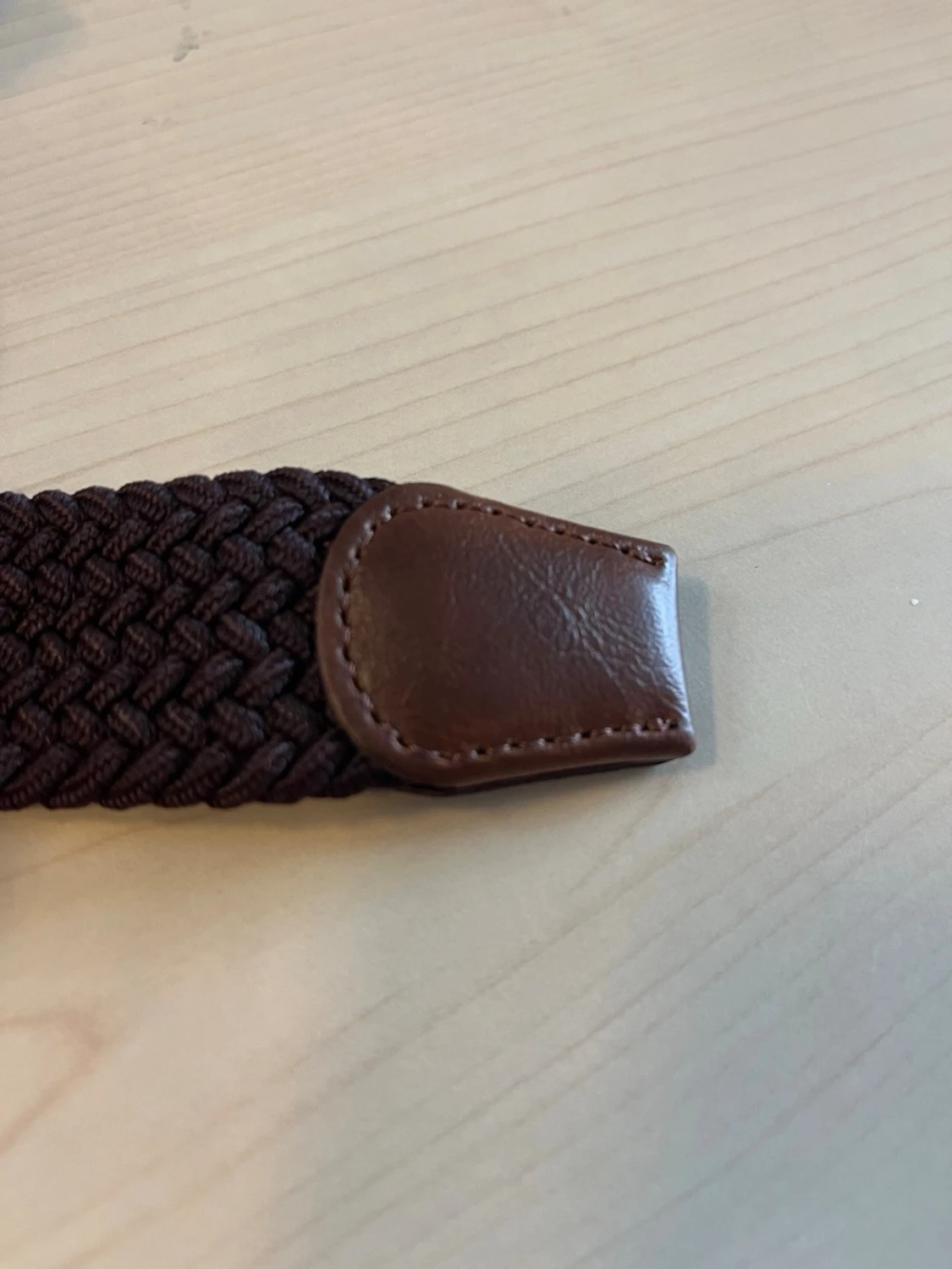 Brun flätad bälte med läderdetaljer - 2