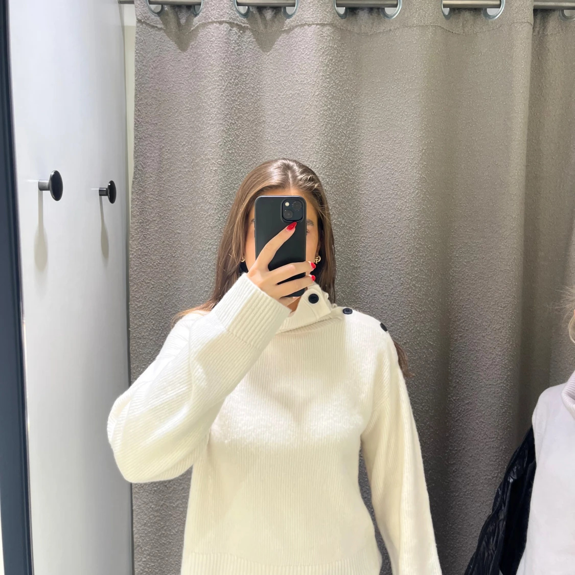 Vit stickad tröja med knappar H&M premium - 1