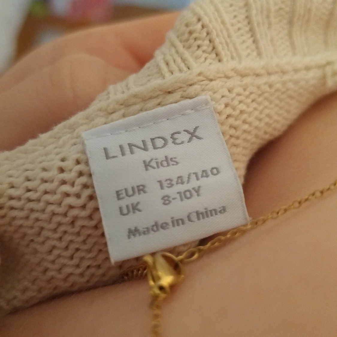 Beige stickad tröja Lindex - 3