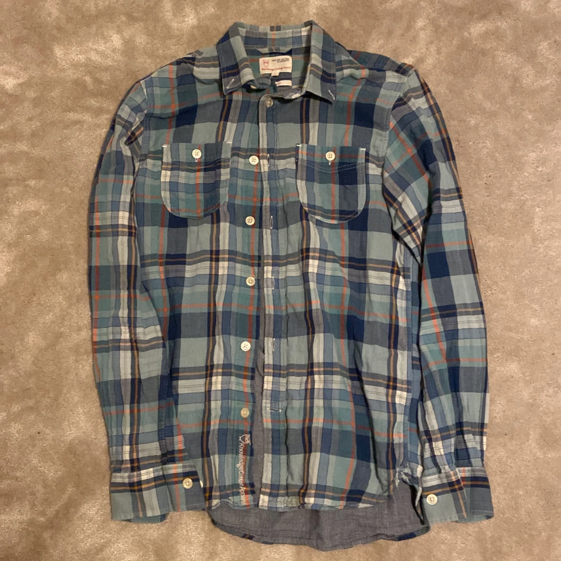 Rutig blå skjorta Knowledge Cotton