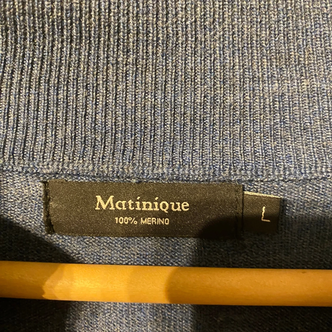 Blå merinotröja med hel zip från Matinique - 2