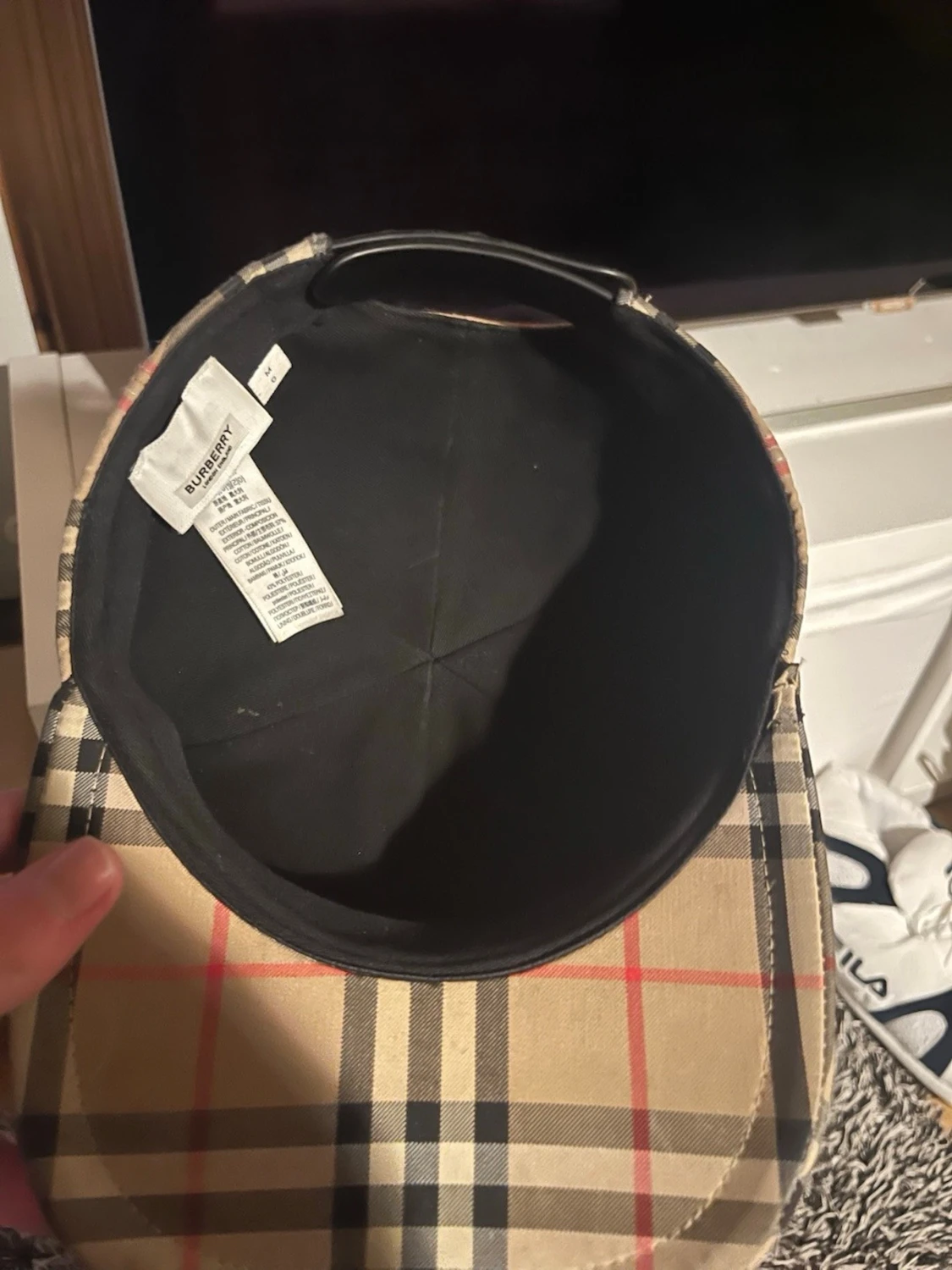 Burberry beige rutmönstrad keps - 3