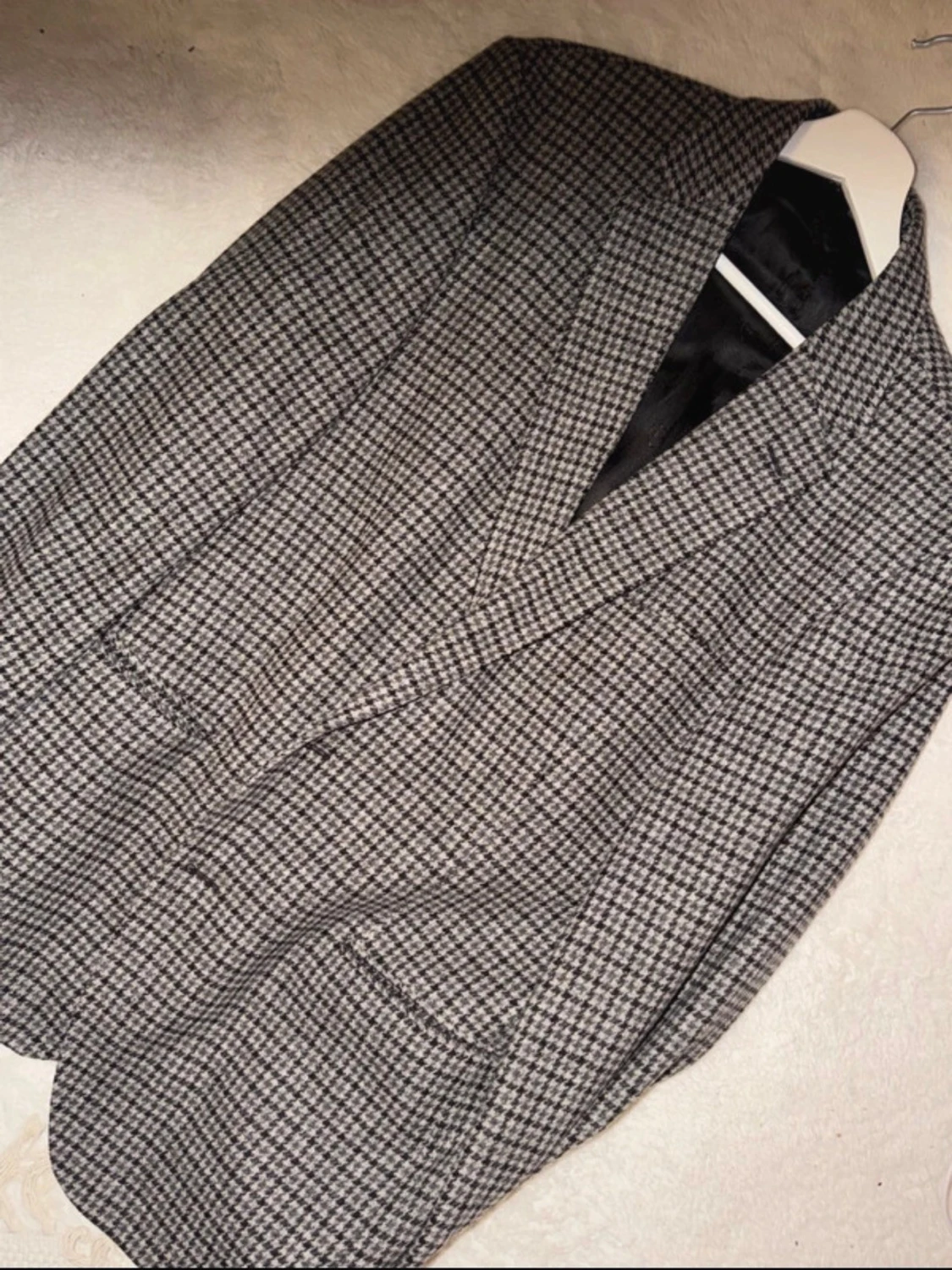 Rutig oversized kavaj i ullmix - 1