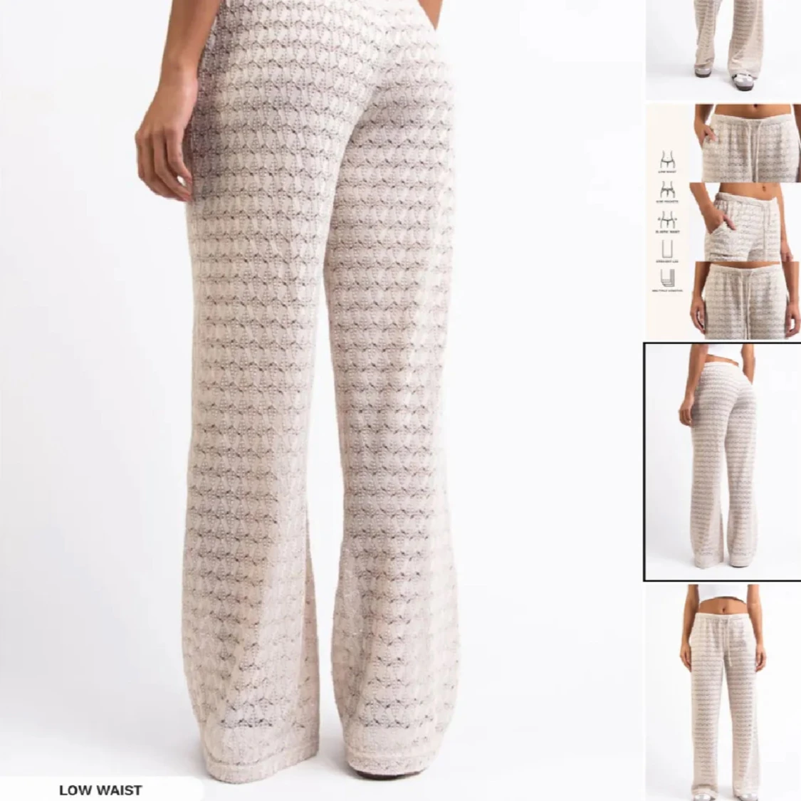 Beige mönstrade byxor Madlady - 2