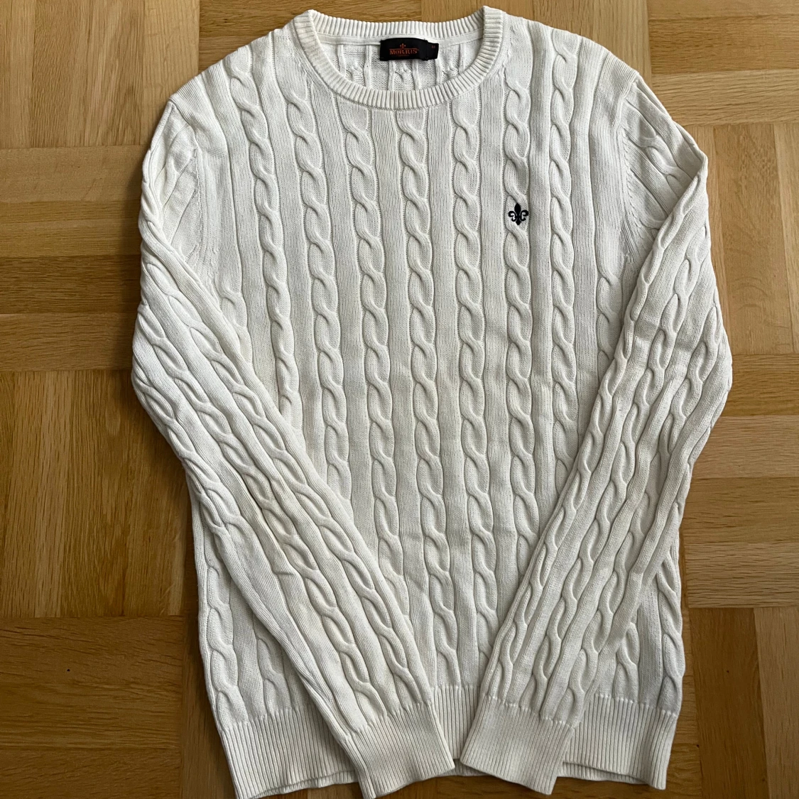 Vit kabelstickad tröja från Morris - 1