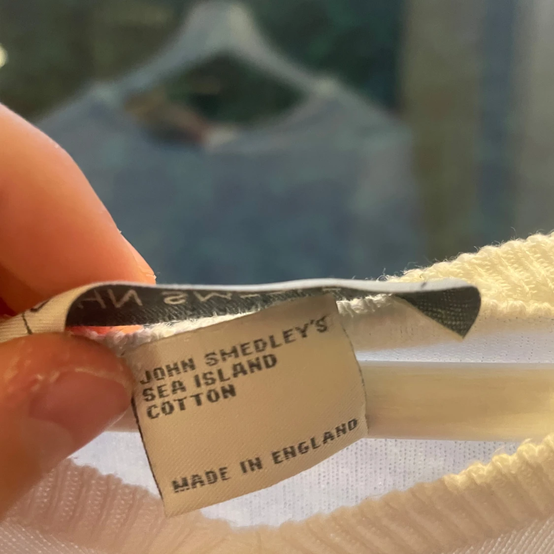 Vit bomullströja John Smedley L - 3