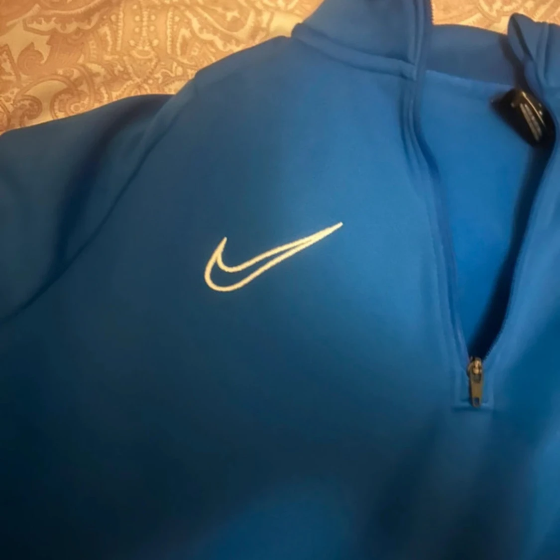 Blå Nike Dri-Fit half zip tröja - 1