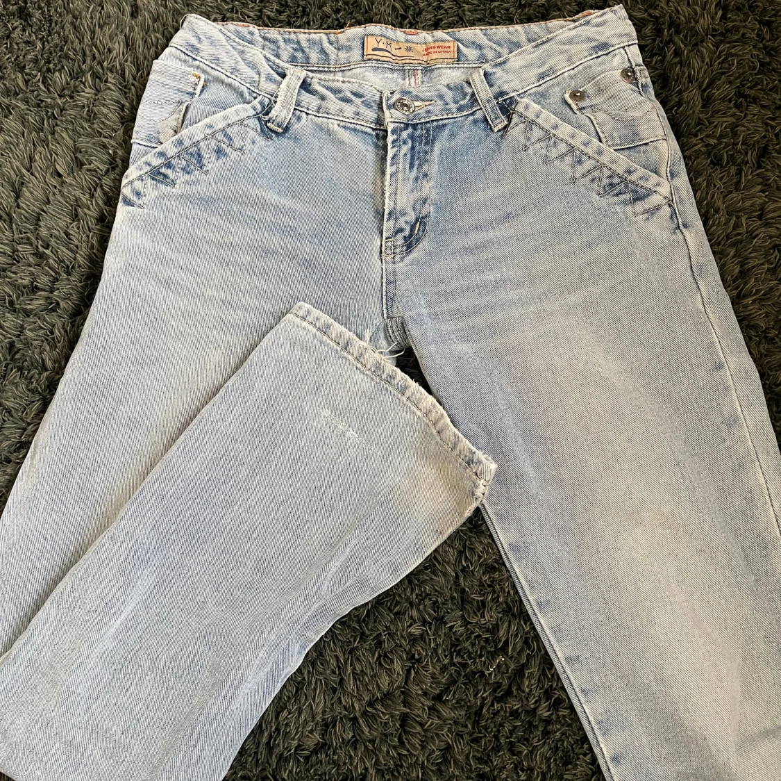 Ljusblå bootcut jeans - 1