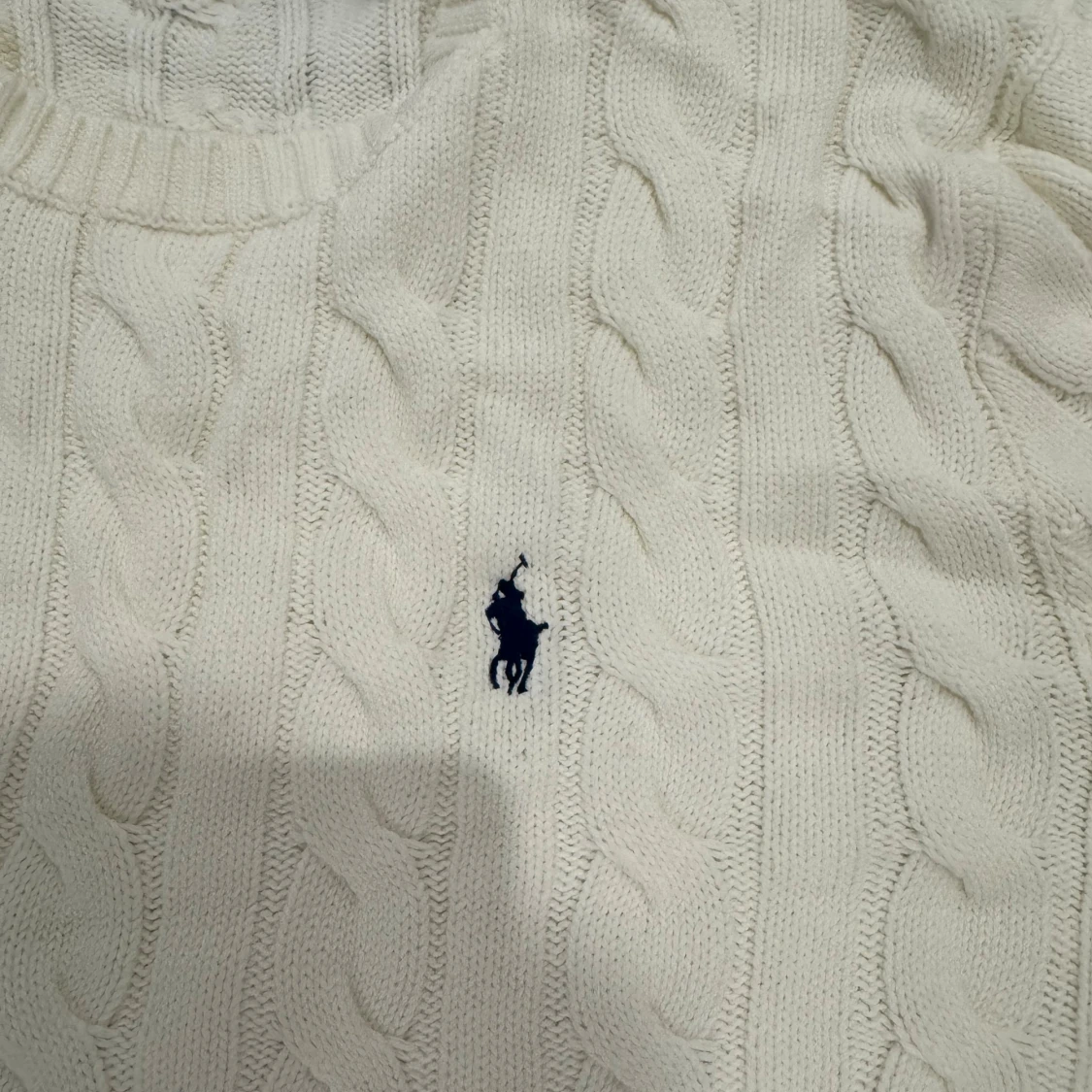Vit kabelstickad tröja Polo Ralph Lauren - 1
