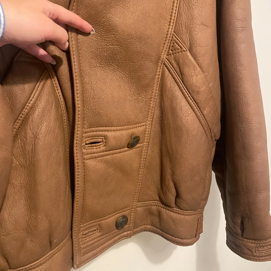 Läderjacka med fluff - 91