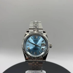 Seiko Mod - Romersk datejust 39mm, i ljusblått!  Alla länkar ingår! PM för bilder / videos
