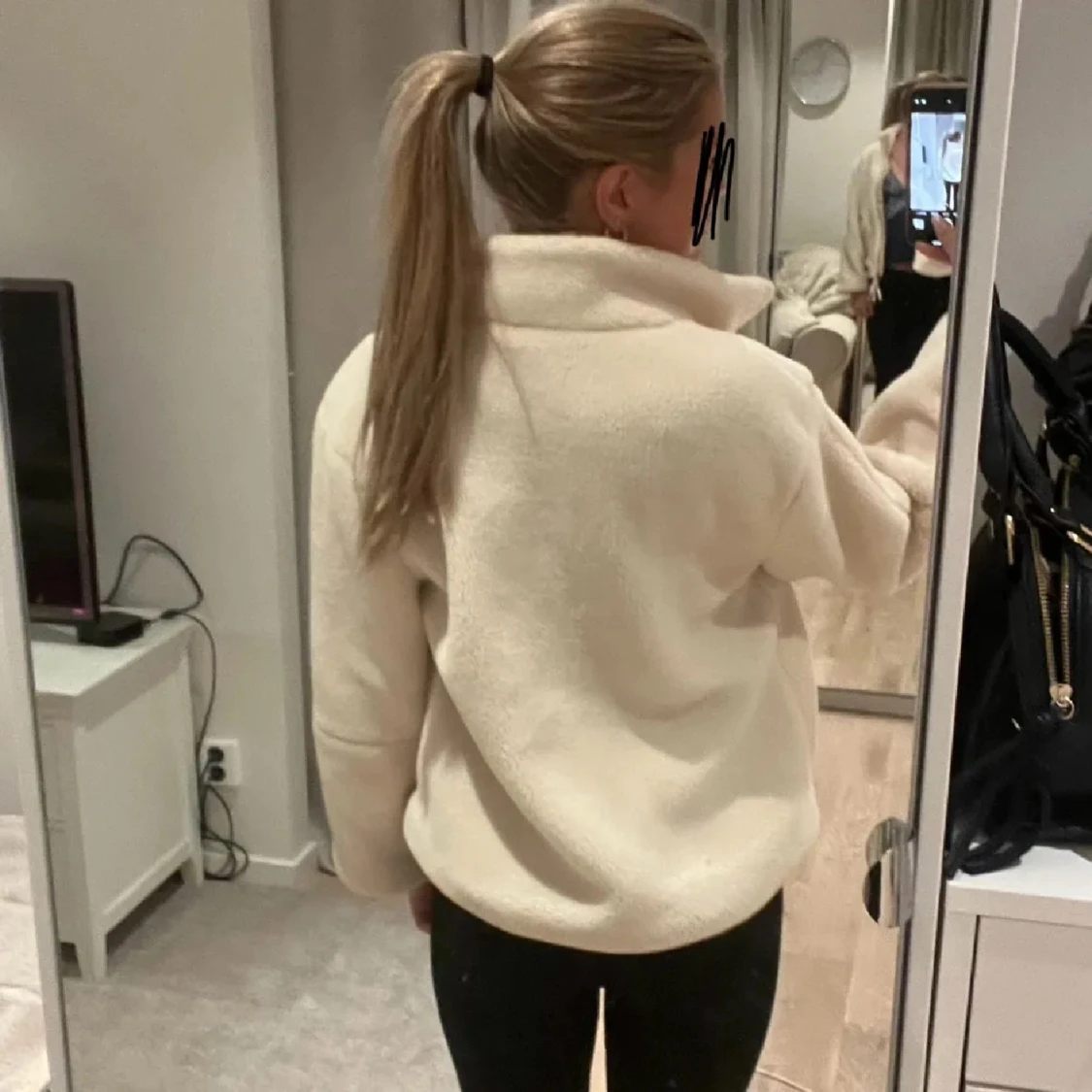 Vit Teddy jacka  - 91