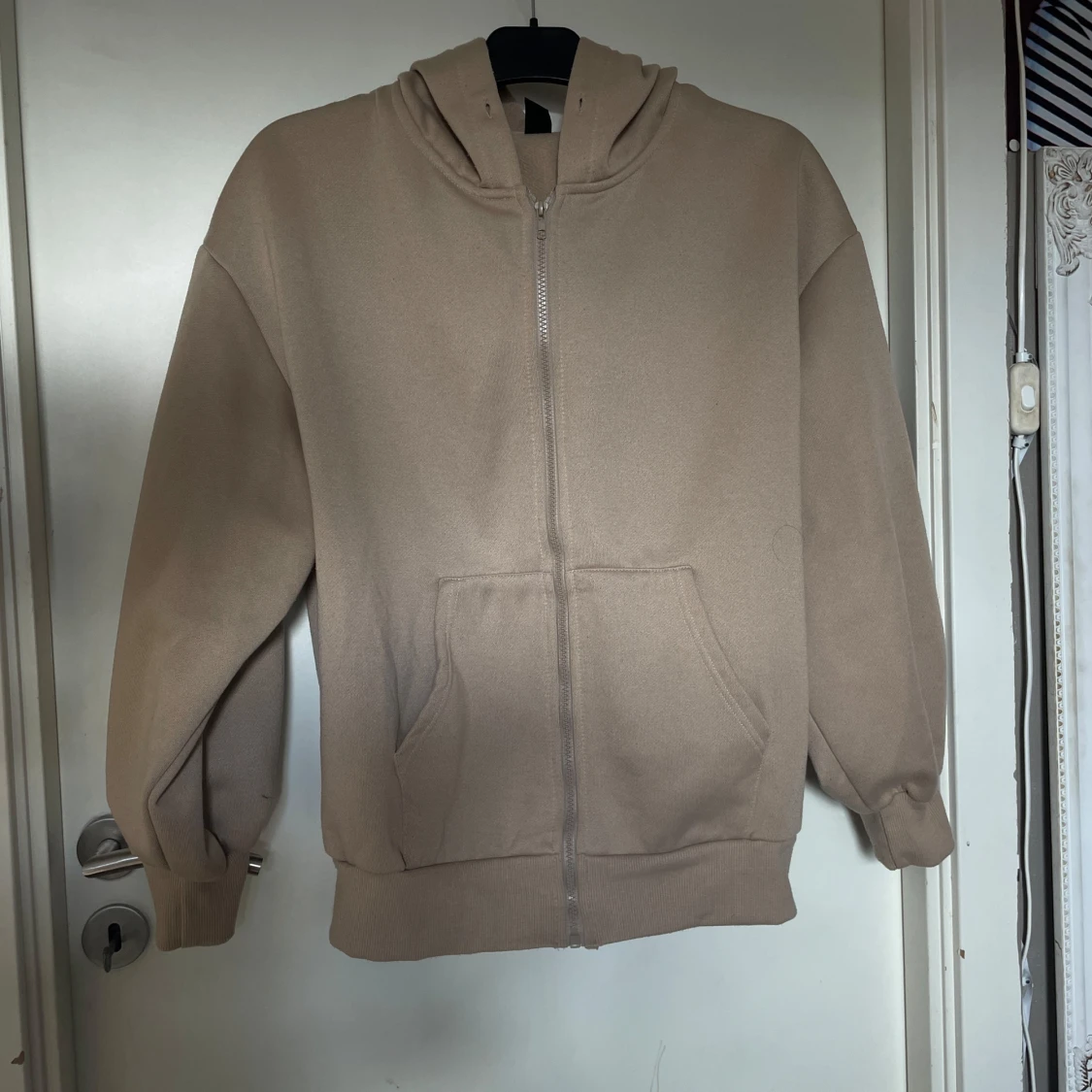 Beige Zip Up Hoodie  - 90