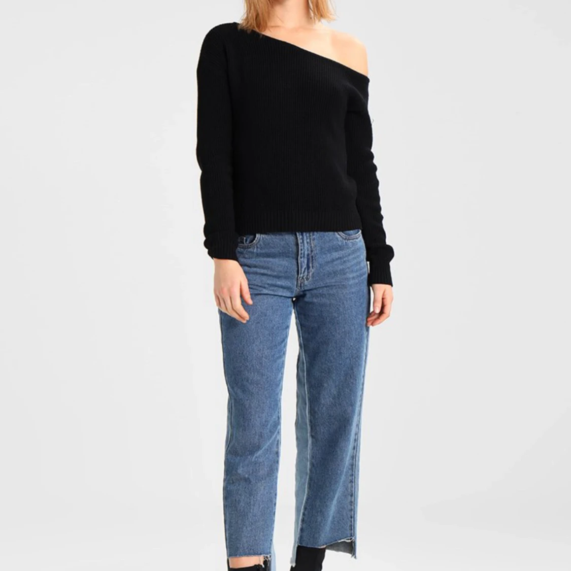 Svart offshoulder tröja - 90