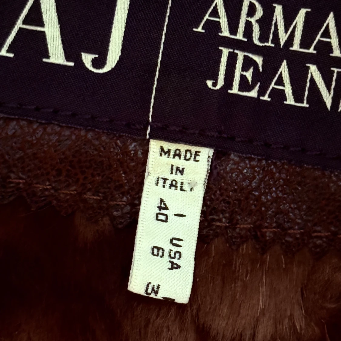 Brun Armani Jeans jacka  med pälsdetaljer - 91