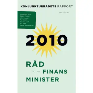 2010 års Konjunkturråd samlar sju framstående nationalekonomer för att diskutera hur regeringen bör agera för att sänka arbetslösheten, värna välfärden, höja tillväxten, stärka svensk konkurrenskraft och minska ojämlikheten i samhället. Medverkande författare: Dominique Anxo, professor, Växjö universitet Rikard Forslid, professor, Stockholms universitet John Hassler, professor, Stockholms universitetet Per Krusell, professor, Stockholms universitet och Princeton University Thomas Lindh, professor, Växjö universitet Daniel Waldenström, docent, Institutet för Näringslivsforskning (IFN)    Format Häftad   Omfång 98 sidor   Språk Svenska   Förlag SNS Förlag   Utgivningsdatum 2010-01-20   Medverkande Patrik Sundström   Medverkande Dominique Anxo   Medverkande Rikard Forslid   Medverkande John Hassler   Medverkande Per Krusell   Medverkande Thomas Lind   Medverkande Daniel Waldenström   ISBN 9789186203399  