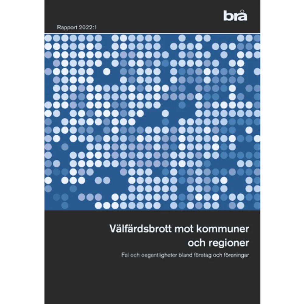 Kommuner och regioner betalar ut större belopp än staten till privata utförare inom exempelvis:hemtjänst,personlig assistans,boenden och vårdgivare.Kommuner och regioner betalar även ut bidrag till föreningar. I rapporten undersöks hur företag och föreningar:får tillträde till välfärdssystemen,vilka felaktigheter som upptäcks,hur de utreds och åtgärdas av kommuner och regioner samtvilken roll som rättsväsendet spelar.Rapporten kan läsas som en vägledning för personer som arbetar med att upptäcka och utreda dessa felaktigheter och brott – inom kommuner, regioner eller statliga myndigheter. Rapporten innehåller också bedömningar och förslag som riktar sig till beslutsfattare.    Format Häftad   Omfång 149 sidor   Språk Svenska   Förlag Norstedts Juridik   Utgivningsdatum 2022-04-29   ISBN 9789188599568  . Böcker.