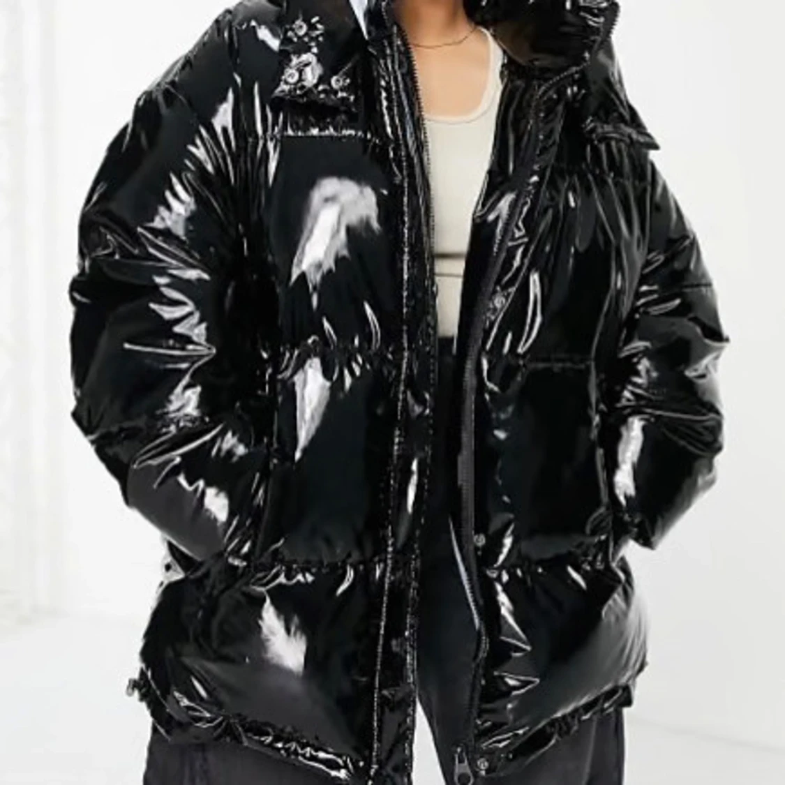 High shine puffer jacka