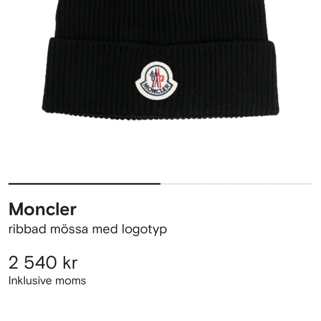 Svart ribbad mössa från Moncler - 92