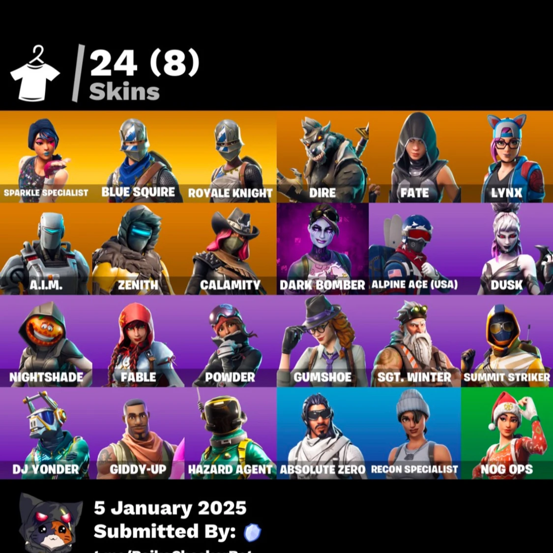 Fortnite Skins, Dances, Pickaxes och Gliders