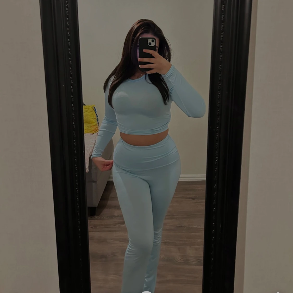 Ljusblå croppad set - 1